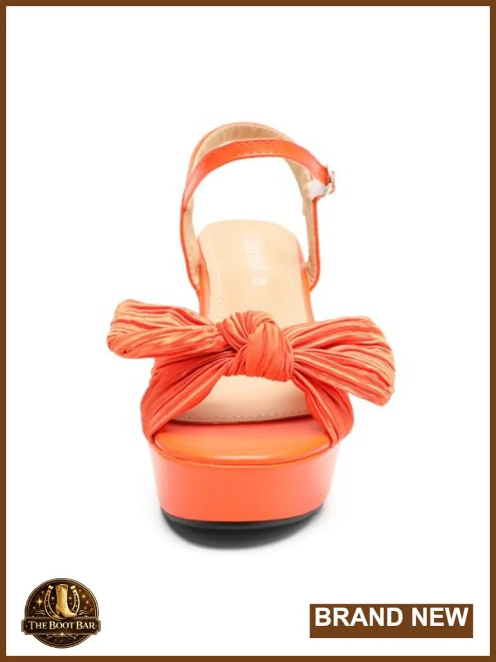 Women's Chunky Heel Platform Sandals with Bow Ankle Strap, Adjustable Buckle,